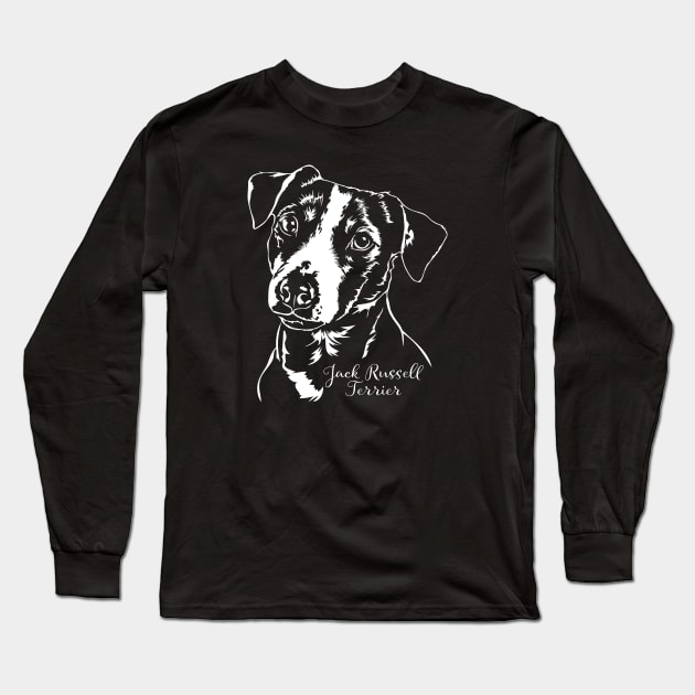 Funny Jack Russell Terrier dog portrait gift Long Sleeve T-Shirt by wilsigns